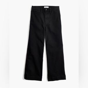 Madewell Emmett Wide Leg Crop Pant in Black